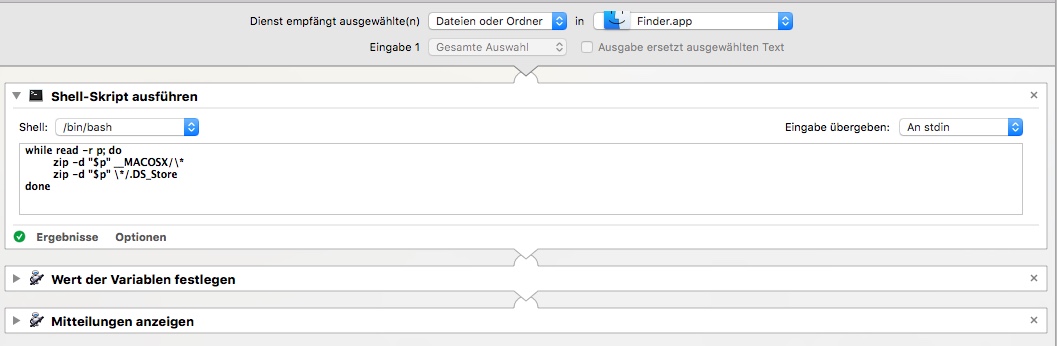 automator shell script