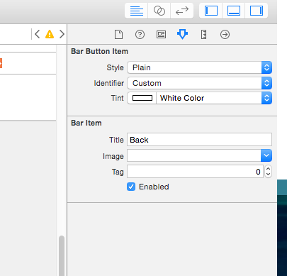 Bar Button Style set to plain