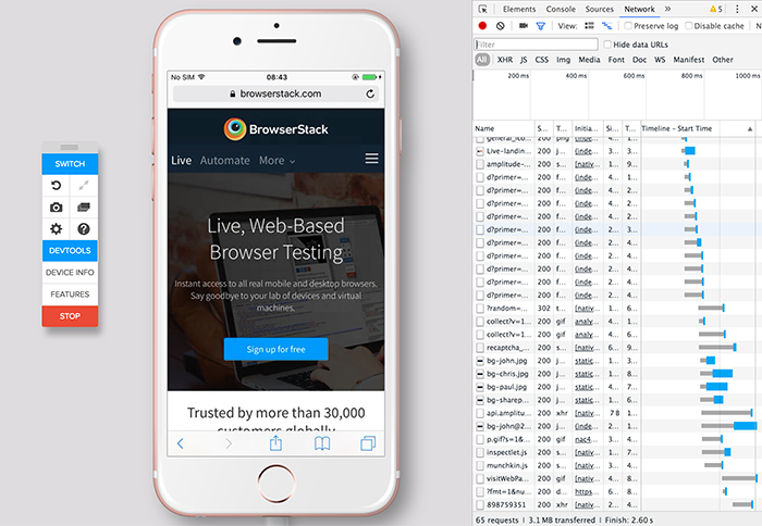 Network tab to check requests