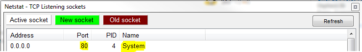 screenshot netstat port 80