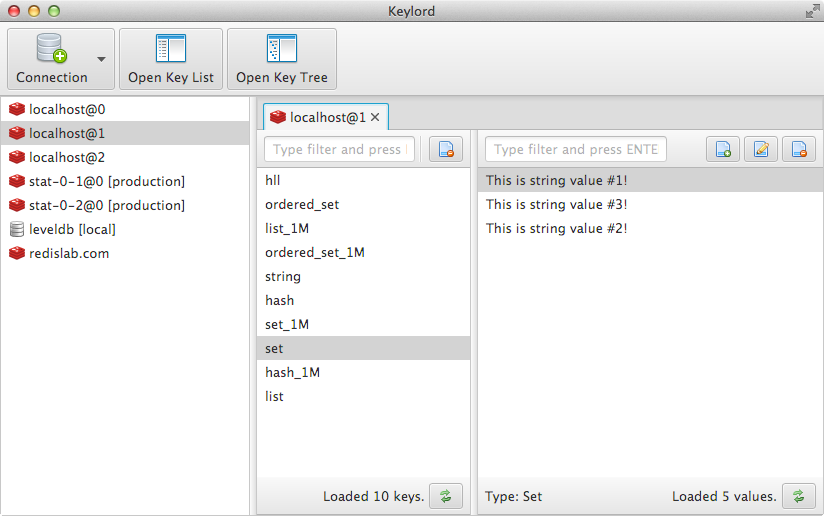 Keylord - cross-platform GUI application for key-value databases like Redis and LevelDB