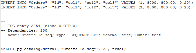 You can copy the INSERT Statements from there.
