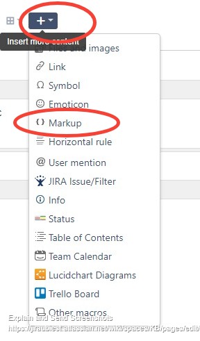 Confluence Insert Markup
