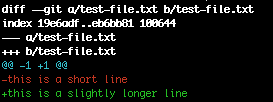 result of just <code>git diff</code>