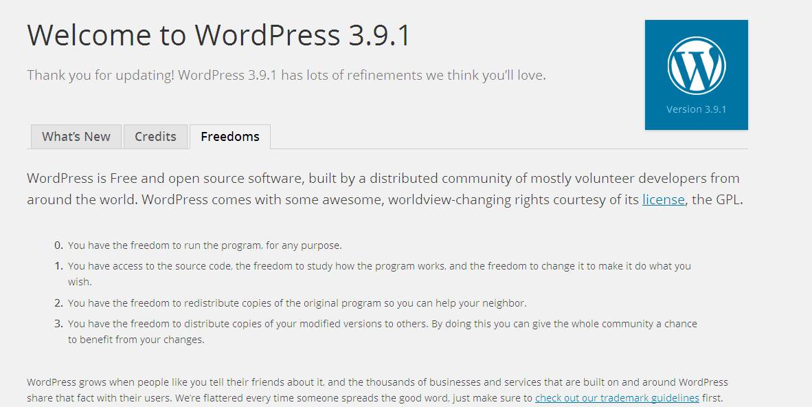 WordPress Version 3.9.1