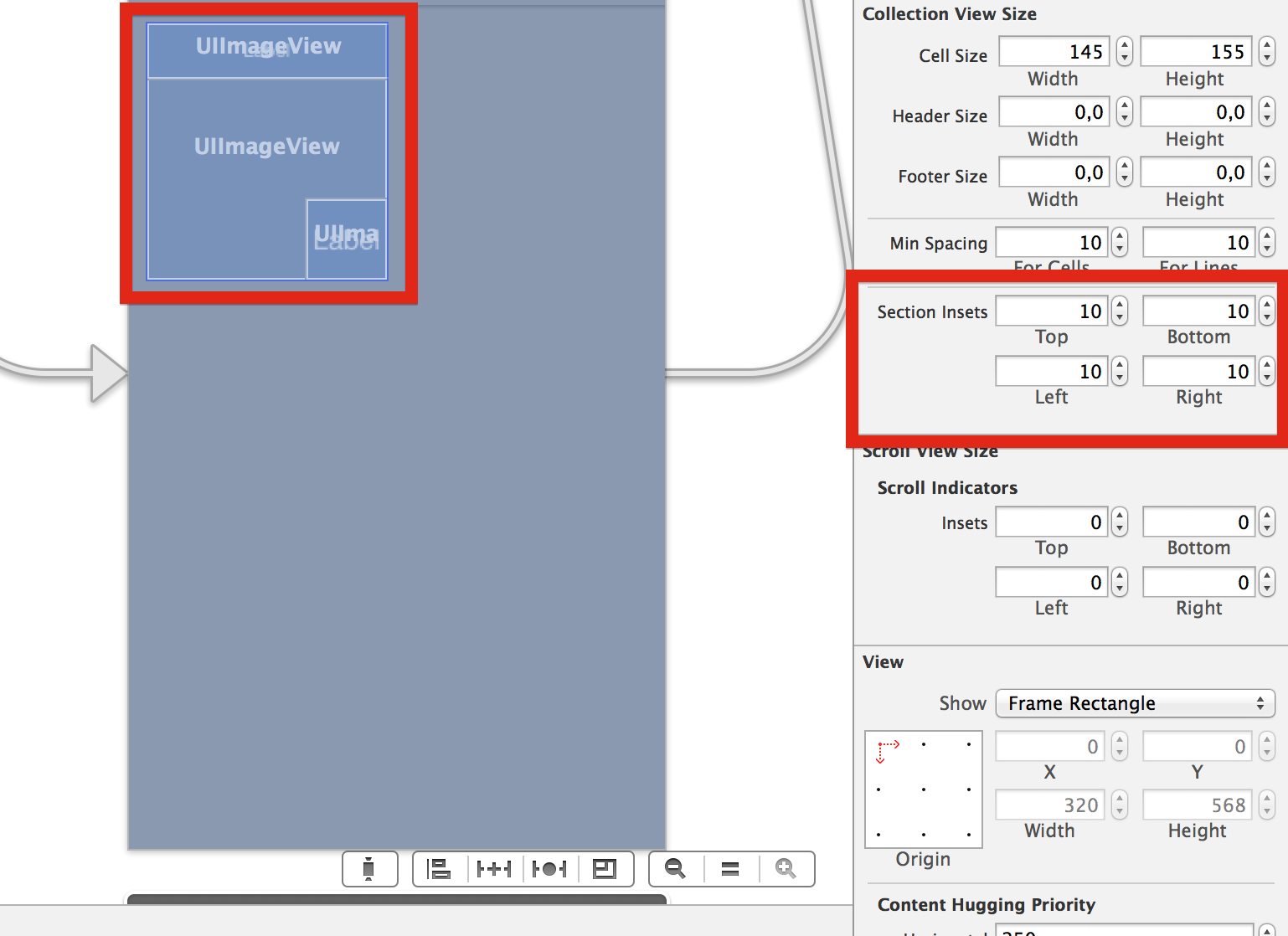 Setting section insets for UICollectionView