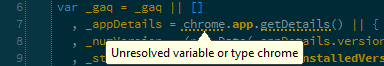 Unresolved variable or type chrome
