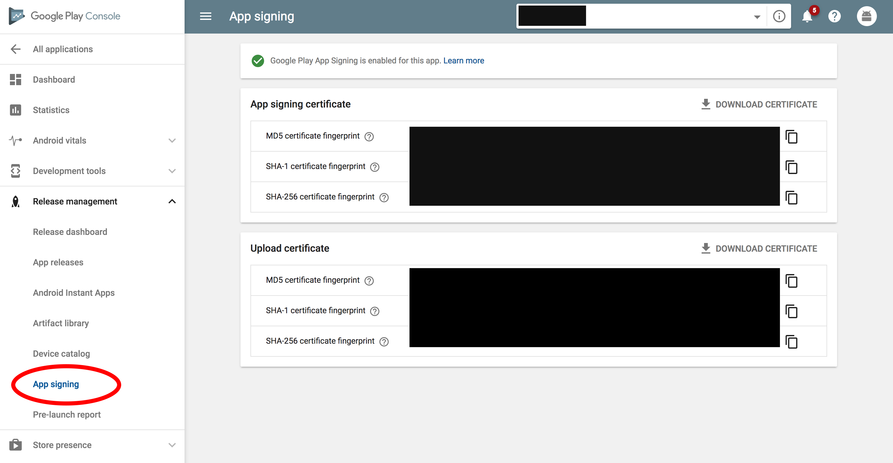Screenshot of the page where you get this info