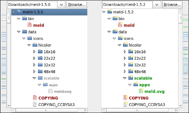 Meld comparing directories