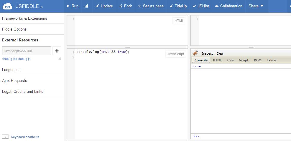 Example of the result after adding firebug-lite-debug.js