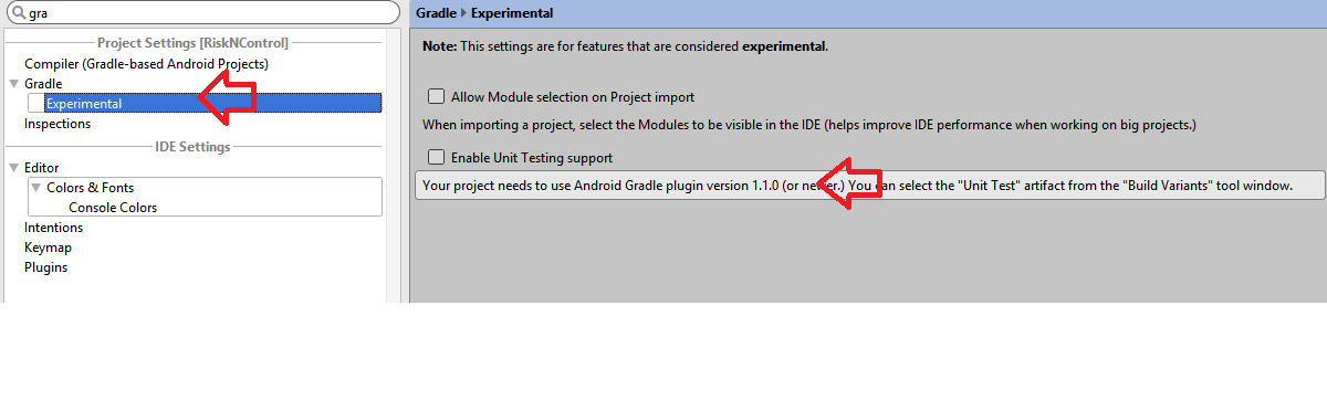 Location where I took the right version from (File -> Settings -> Gradle -> Experimental