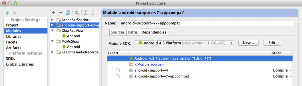 Setup library module of v7
