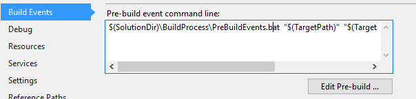 Pre build event