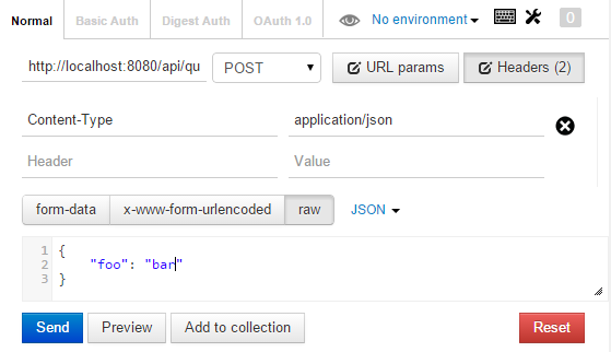 Postman raw json payload