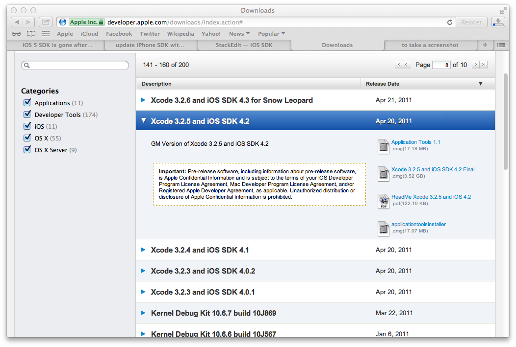 Downloading XCode with SDK