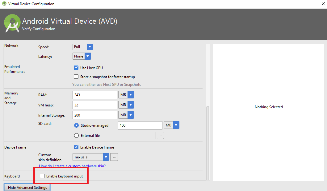 enable keyboard input option