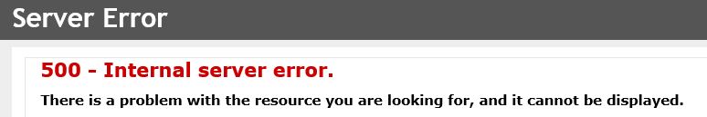 IIS Default 500 error