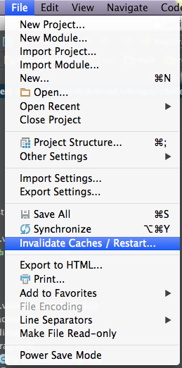 how to invalidate cache & restart