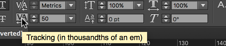 Indesign Tooltip: Tracking (in thousandths of an em