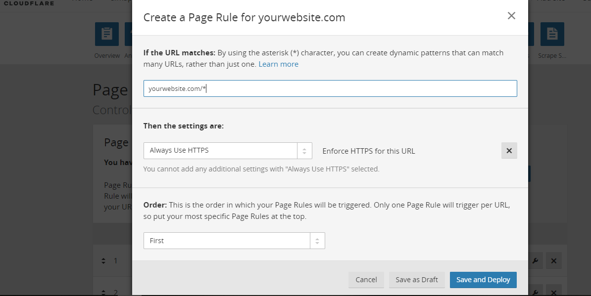 Force SSL Cloudflare