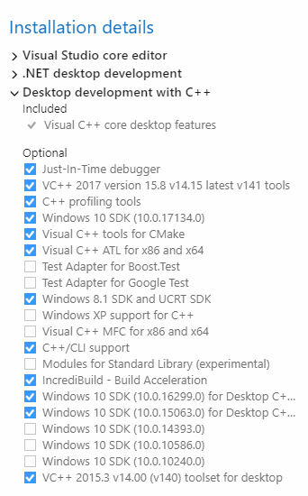 Visual Studio2017 Packages