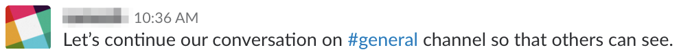 # mention of a channel
