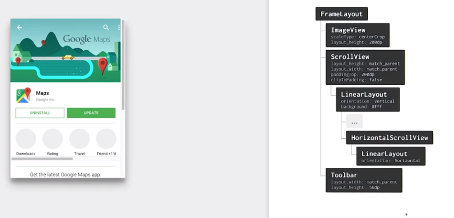 google play store of google maps, showing cliptopadding