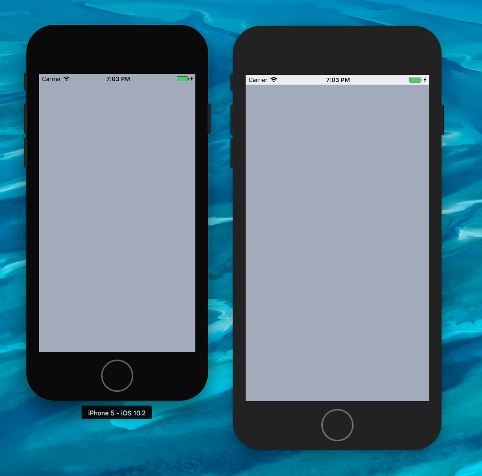 safe area alignment on top of the screen