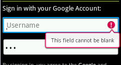 Error alert in popup