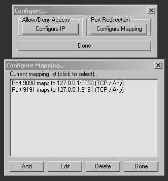 PortMapper configuration