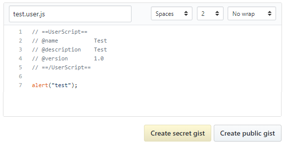 Make file on gist