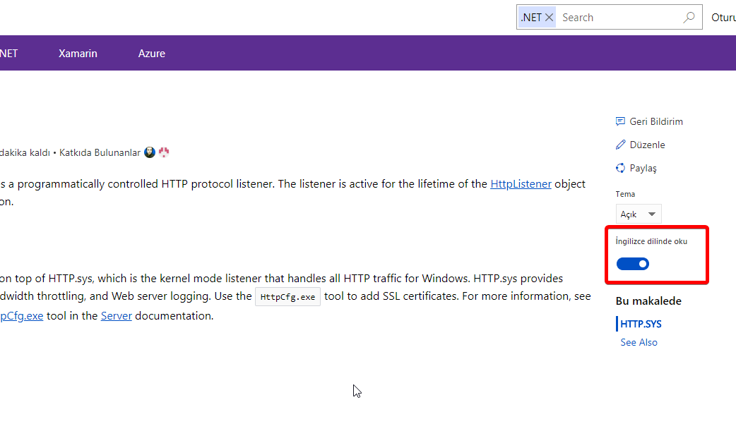 Microsoft Docs View in English