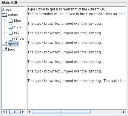 GUI with captured image