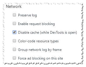 Disable the cache