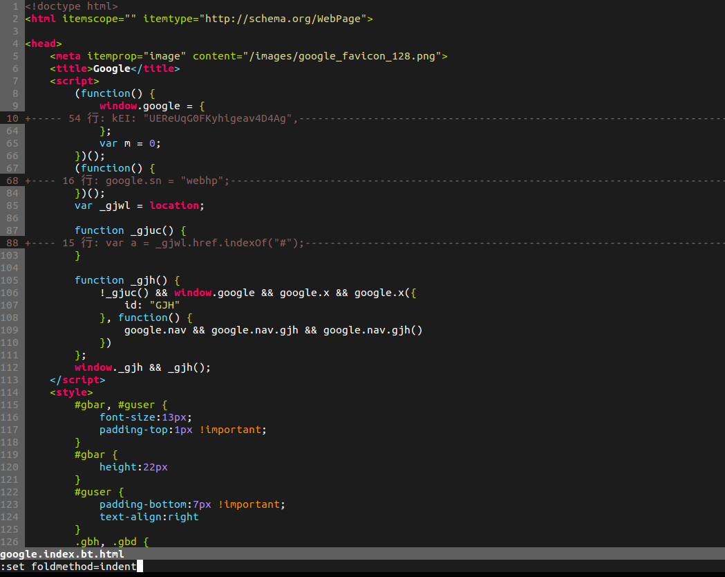 js-beautify and vim fold