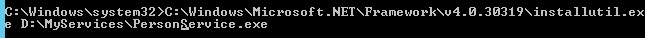 Install windows service from command prompt