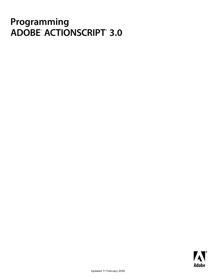 PROGRAMMING ACTIONSCRIPT 3.0