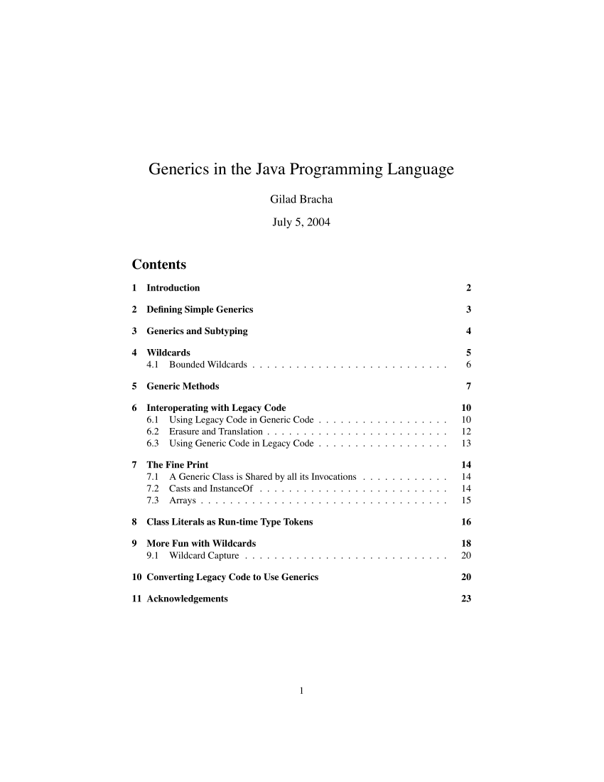 Generics in the Java Programming Language by Gilad Bracha