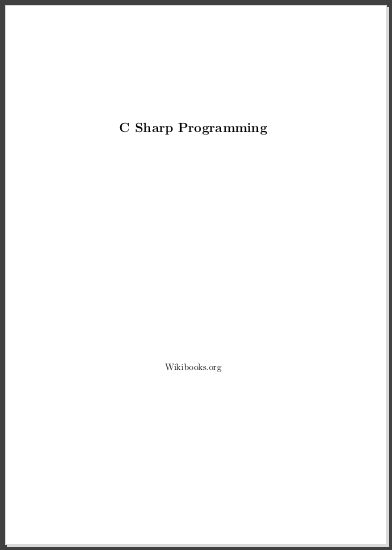 C Sharp Programming. Wikibooks