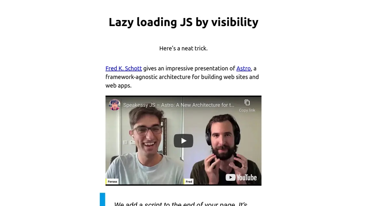 Ленивая загрузка JS - пример html,css,js