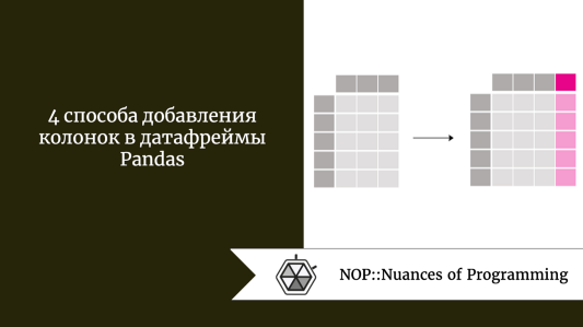 4 способа добавления колонок в датафреймы Pandas