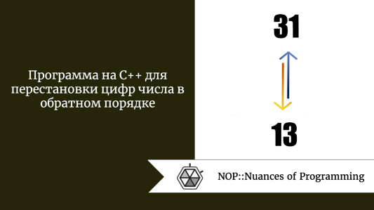 Программа на C++ для перестановки цифр числа в обратном порядке