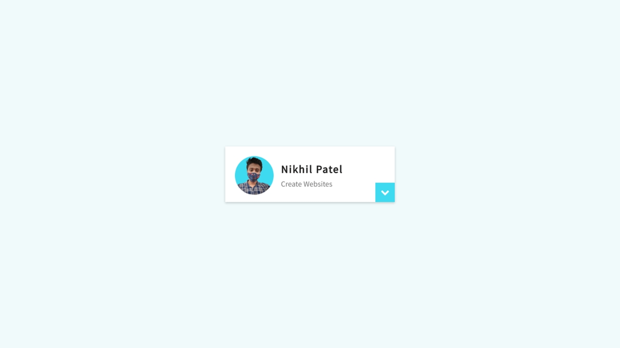 Раскрывающаяся карточка профайла - пример html,css,js