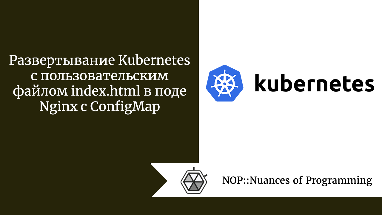 Развертывание Kubernetes с пользовательским файлом index.html в поде Nginx с ConfigMap